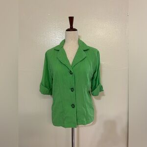 Karen Hart Green Collared Women’s Blouse